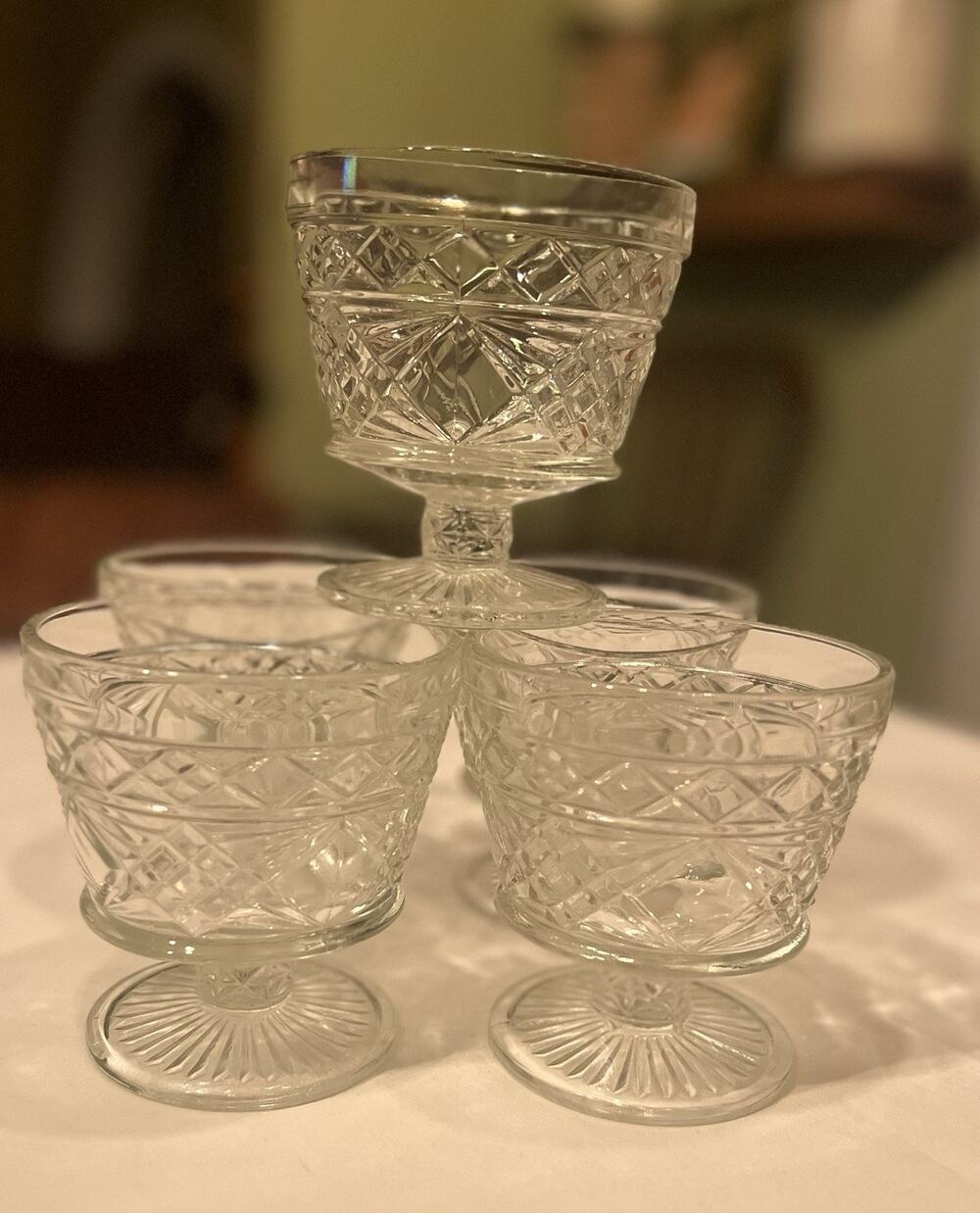 Big Top Peanut Butter Hazel Atlas Glass Short Sherbet Vintage Set Of 5